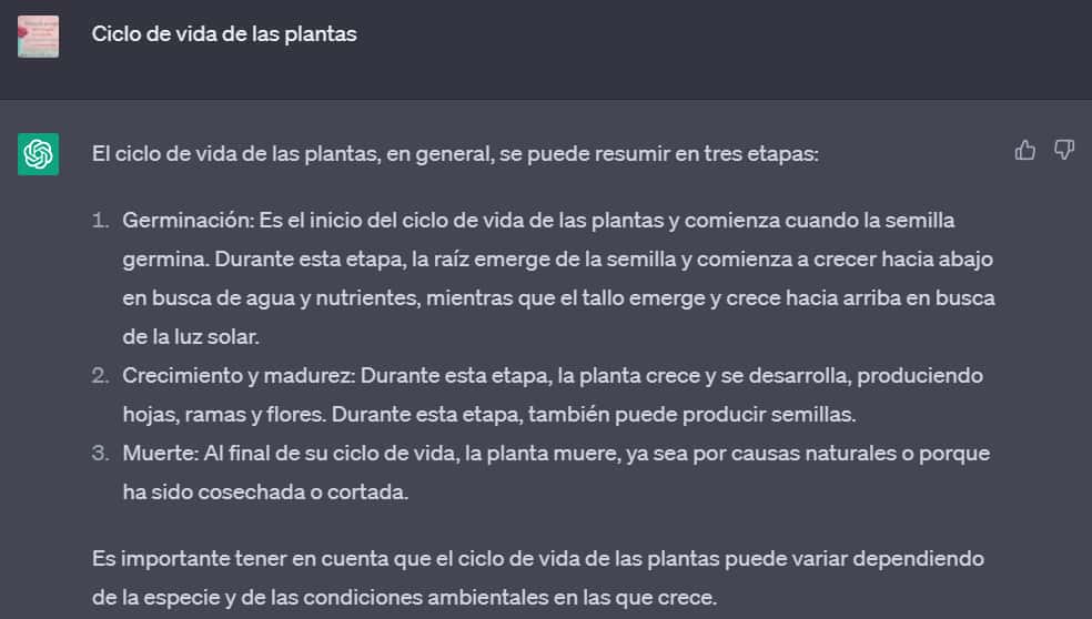 Ciclo de vida de las plantas